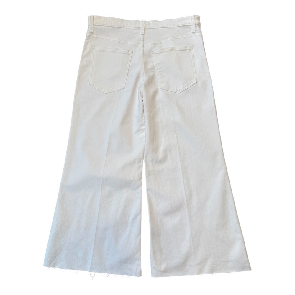 Madewell Women's‎ Size 16 White Flared Wide Leg Jeans High Rise Cropped Raw Hem - Picture 3 of 8